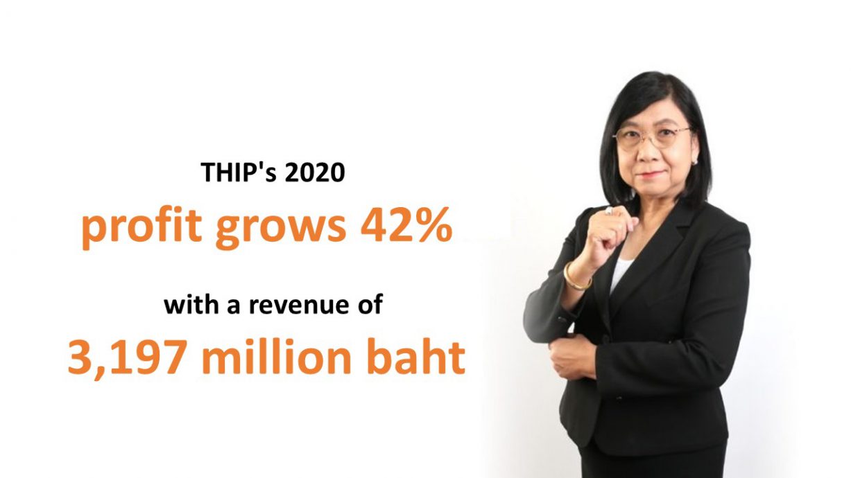 THIP’s 2020 profit grows 42% with a revenue of 3,197 million baht