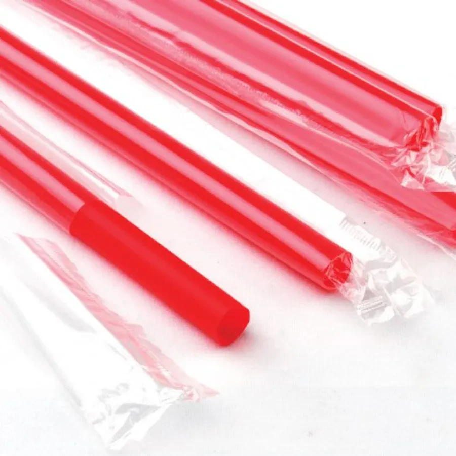 Flexible Straw with Plastic or Paper Wrapper