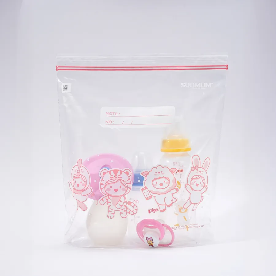 Stock Breast Milk Storage Bag Zipper and Slider Type