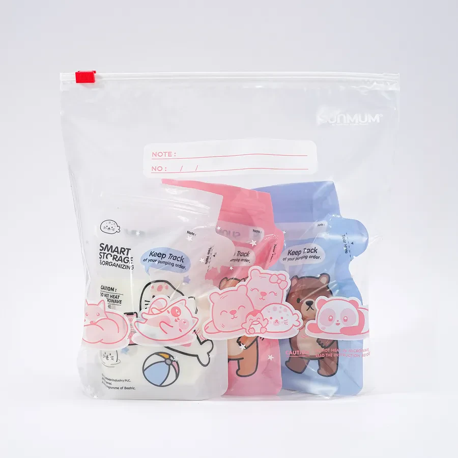 Stock Breast Milk Storage Bag Zipper and Slider Type