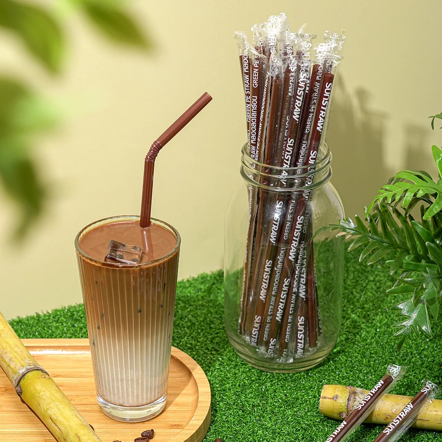 Green PE Drinking Straws